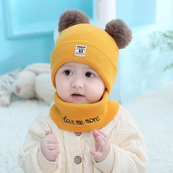 Baby Hat Scarf Bear Set